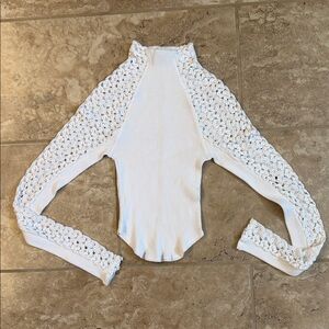 Free People Clemente Mixed Media Stretch Cotton long sleeved shirt size S
